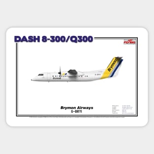 DeHavilland Canada Dash 8-300/Q300 - Brymon Airways (Art Print) Sticker